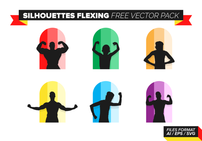 Silhouettes Flexing Free Vector Pack Silhouettes Flexing Free Vector Pack