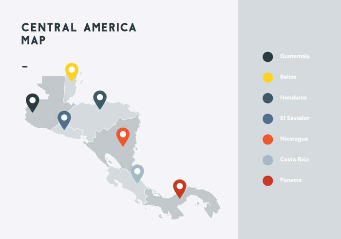 Mapa de América Central Vector