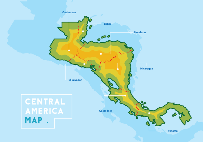 Mapa de América Central Vector