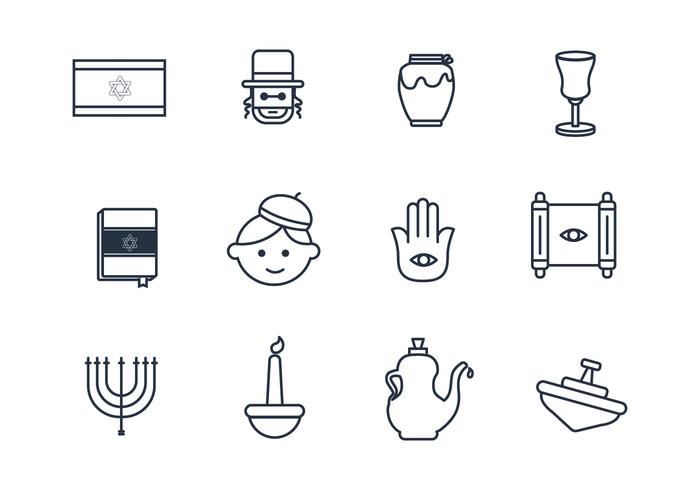 Judaism Outline Icons Judaism Outline Icons