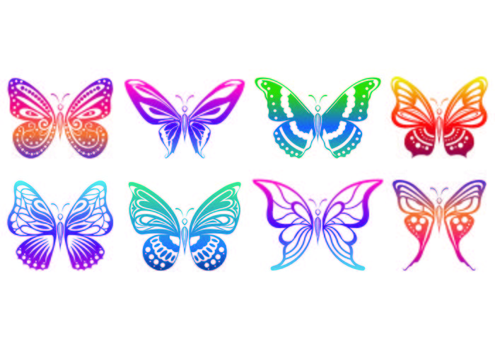 Conjunto de iconos Mariposa vector