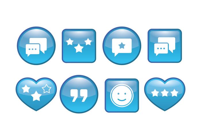 Testimonial button vector pack