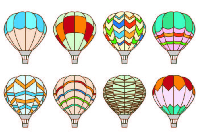 Set Of Hot Air Balloon Vectors Set Of Hot Air Balloon Vectors