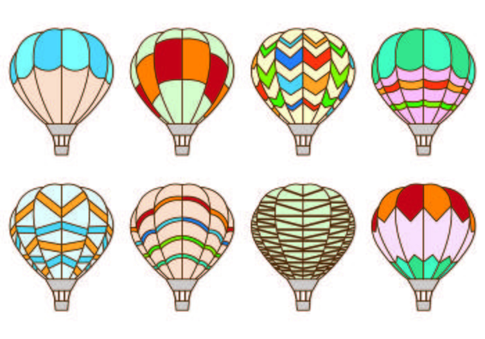 Set Of Hot Air Balloon Vectors