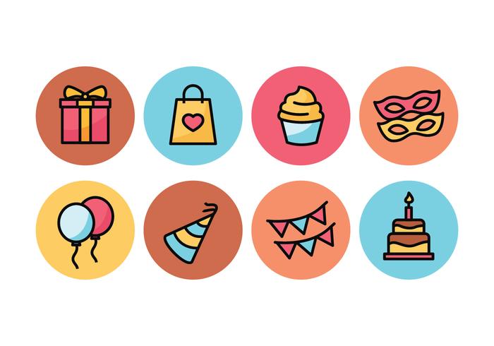 Paquete de Iconos de Fiestas vector