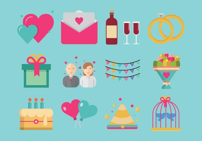 Party and Anniversary Icon Vectors 