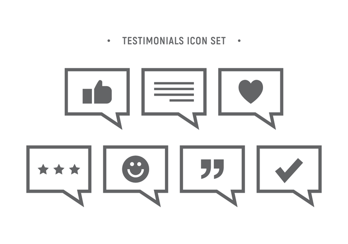 Testimonios Icon set vector