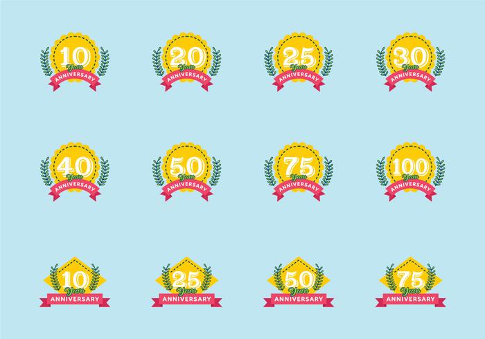 Anniversary Signs Collection vector