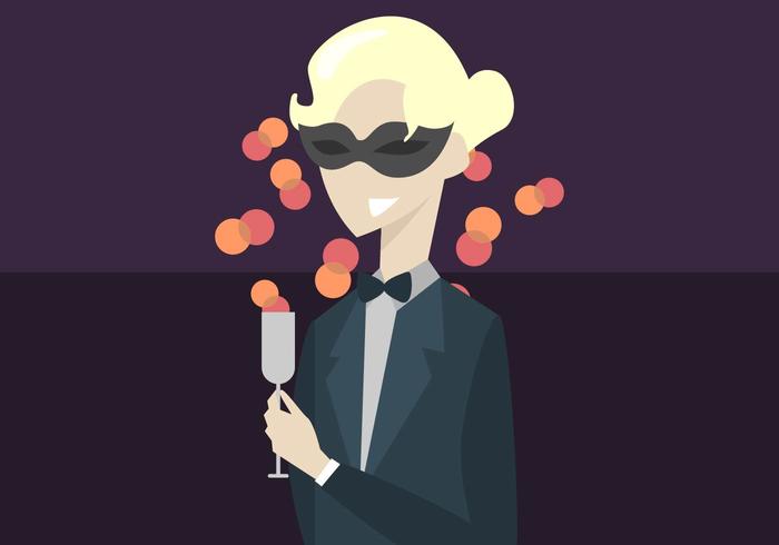 Partier at the Masquerade Ball Background vector