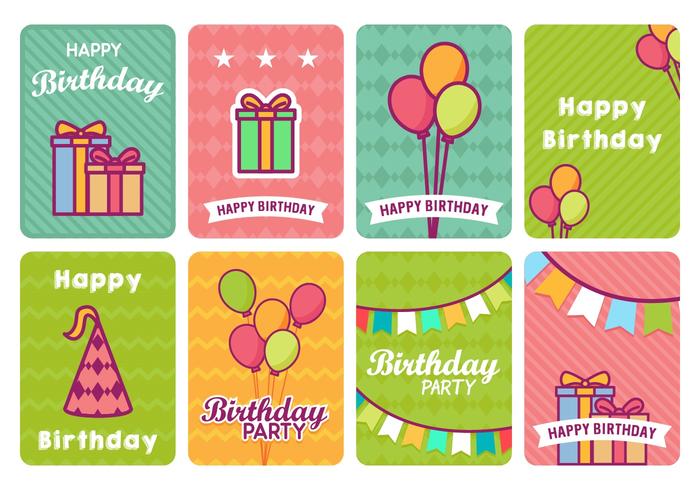 Diversión coloridos tarjeta de cumpleaños vector s