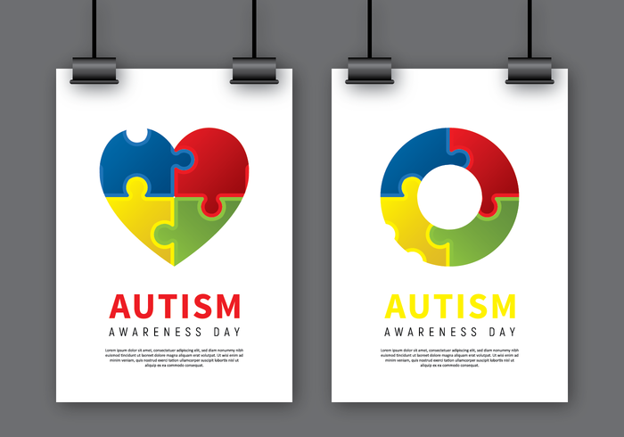 Cartel de la conciencia del autismo poster vector