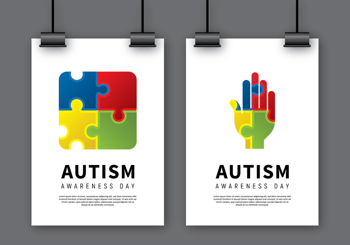 Autism Awareness Poster Mock Up vector