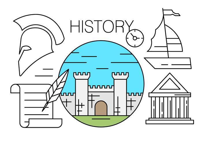 Linear Icons About History vector