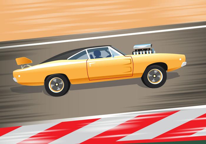 Yellow Sport Dodge Charger 1970 vector