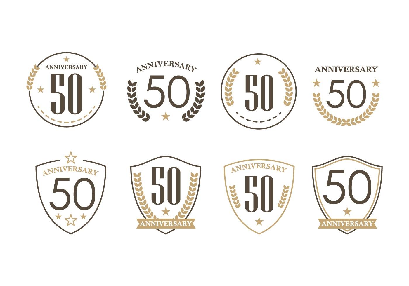 Insignias Del Aniversario Del 50o Aniversario 148018 Vector En Vecteezy