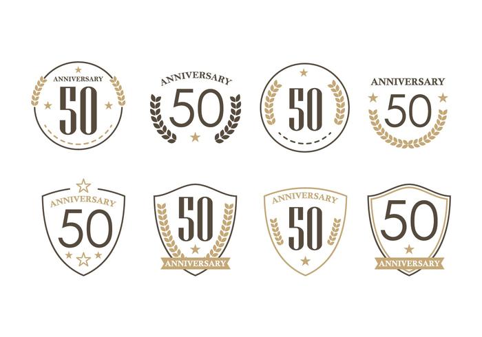 50th Years Anniversary Badges vector