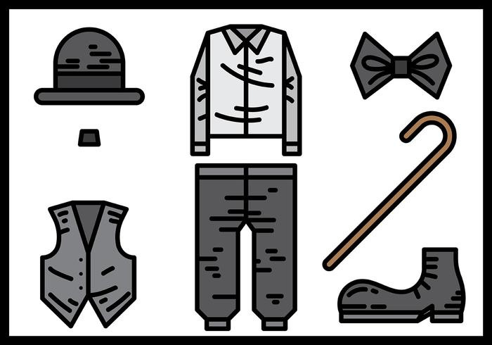 Charlie Chaplin Icons Vector