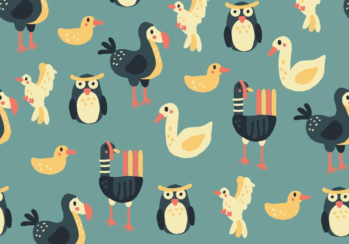 Colorful Pattern With Birds vector