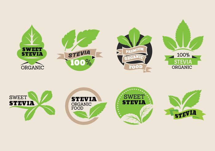 Dulce Stevia etiqueta vector de la colección