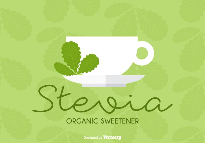 Organic Sweetener Stevia Leaves Cup Vector Organic Sweetener Stevia Leaves Cup Vector