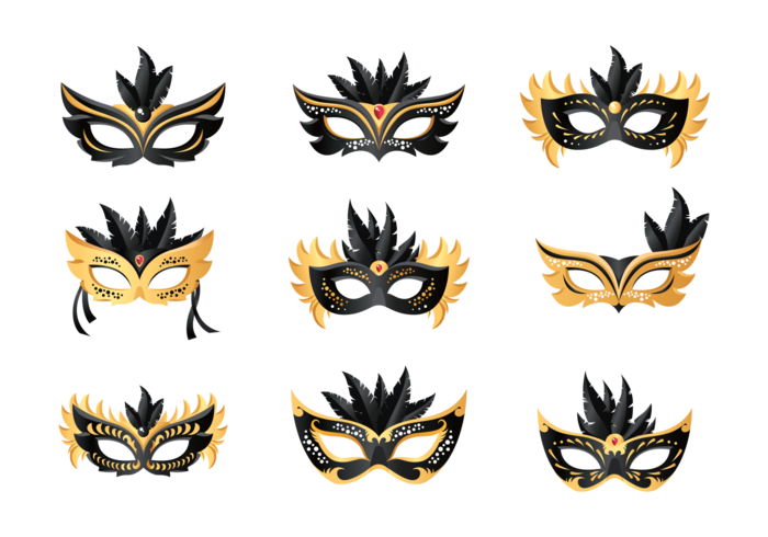 Iconos De La Bola De Mascarada Vector