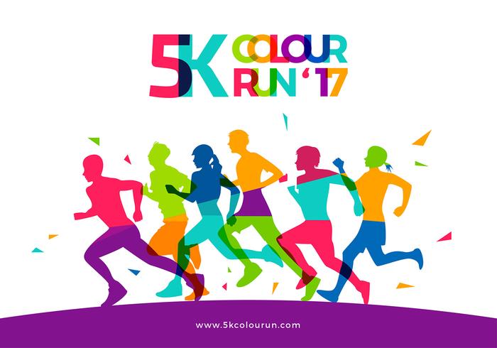 5K Color Run Template Free Vector