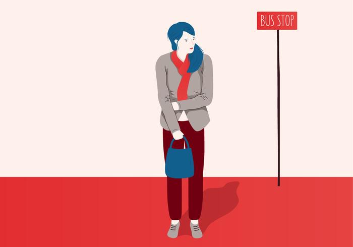 Woman Waiting Illustration Woman Waiting Illustration