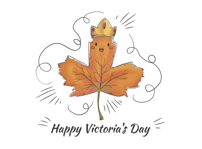 Watercolor Leaves for Canada Victoria Day Vector 