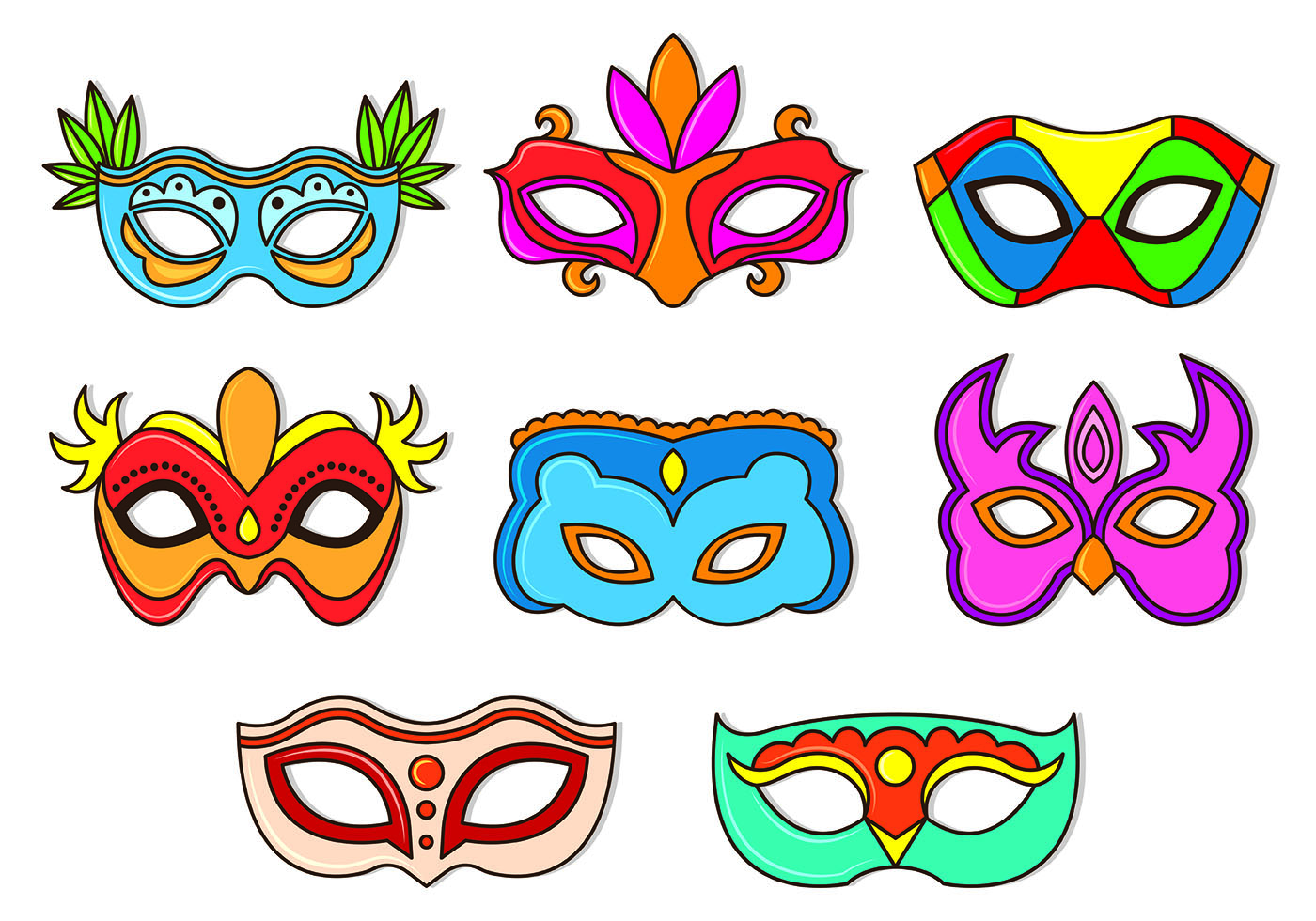 Set Of Masquerade Ball Vectors 148090 Vector Art at Vecteezy