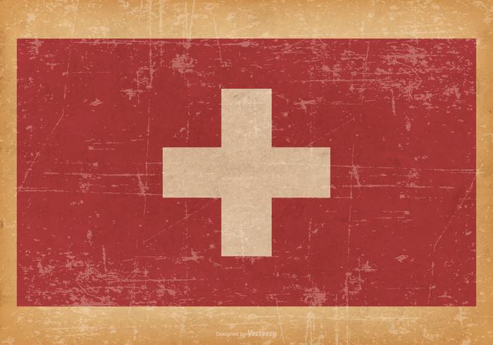 Grunge Bandera de Suiza vector