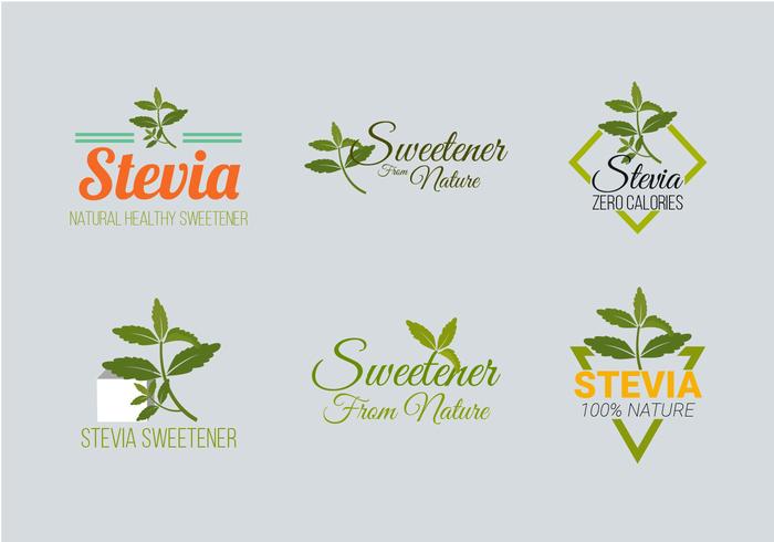 Stevia Label Logo Vector Colección