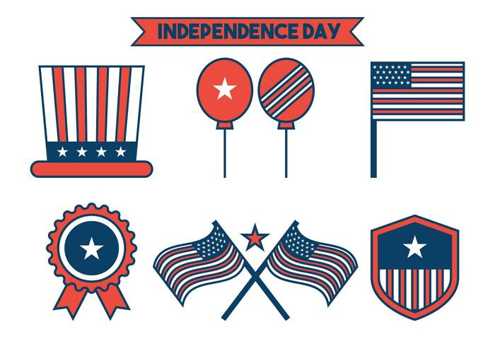 Independence Day Icon Vector Set Independence Day Icon Vector Set