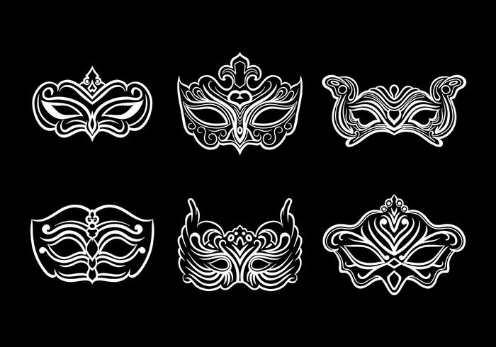 Masquerade Mask Icons Vector