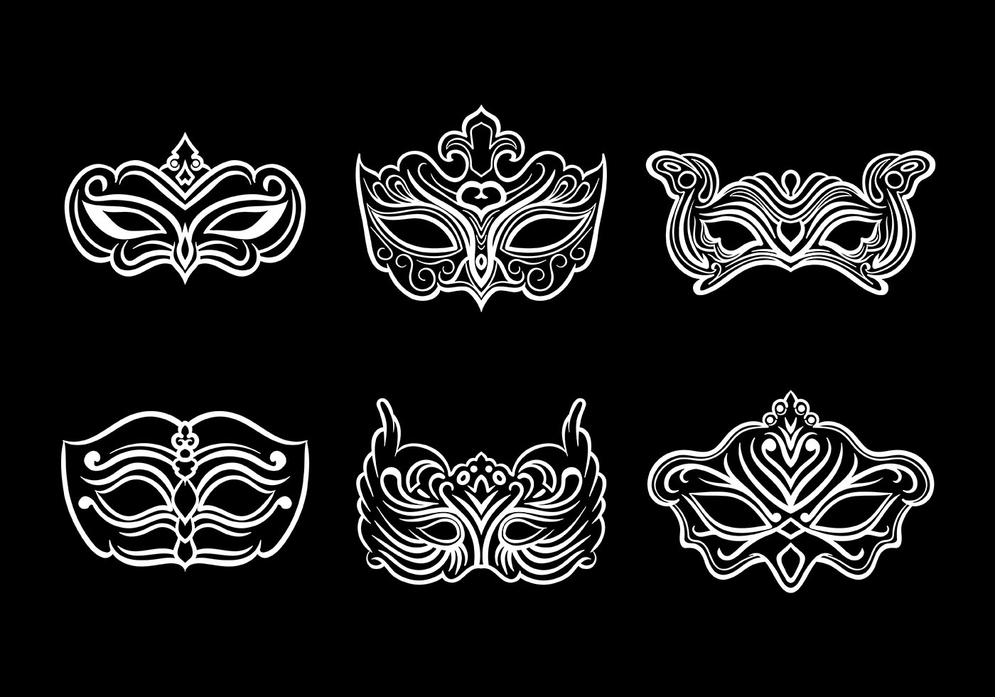 Download Masquerade Mask Icons Vector 148107 - Download Free ...