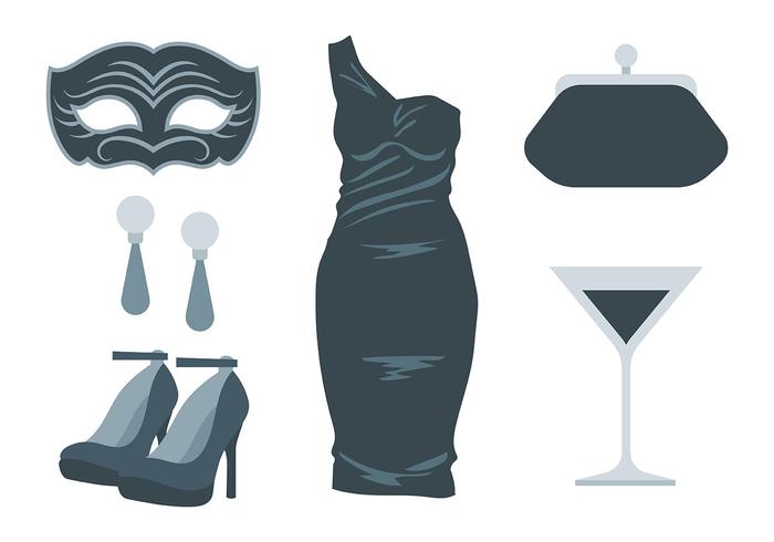 Masquerade Ball Icons Vector