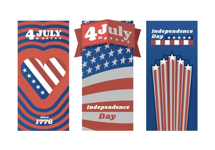 Red White and Blue Independence Day Poster Vectors