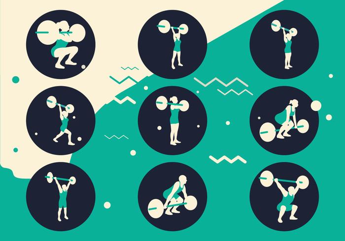 Sports Exercising Silhouettes vector