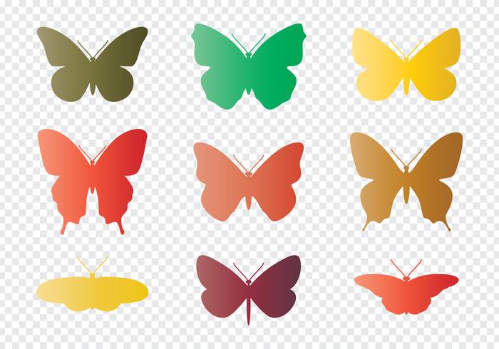 Siluetas de mariposas vector