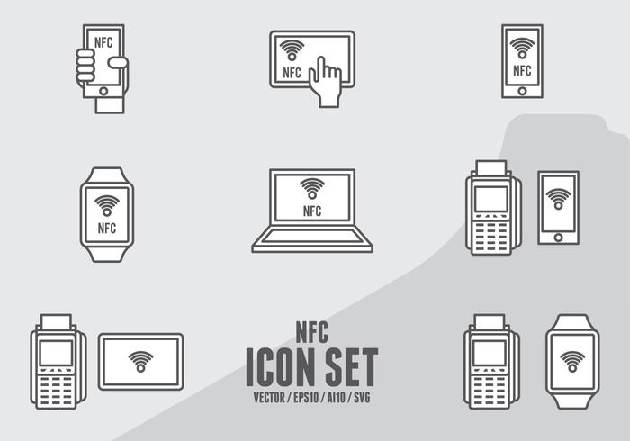 Iconos de pago de NFC vector