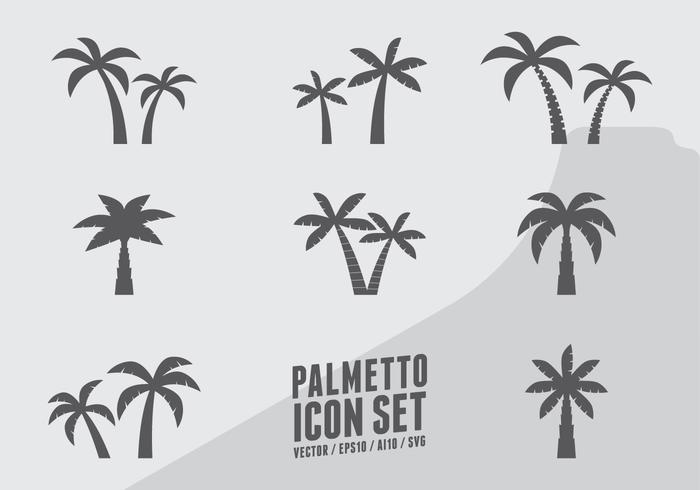 Iconos del árbol de coco vector