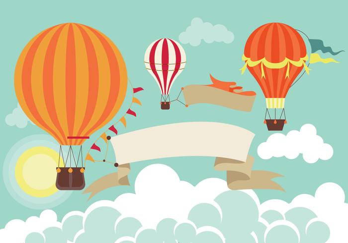 Hot Air Balloon in the Sky vector