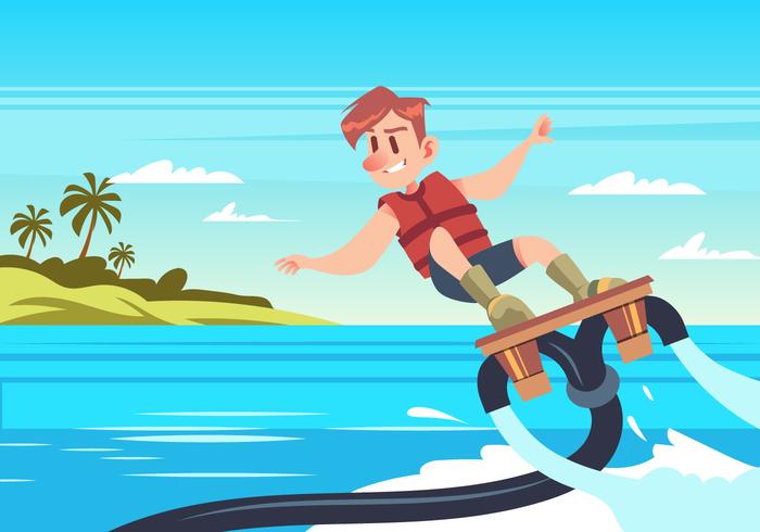 Coolest Flyboard Water Jet Vector