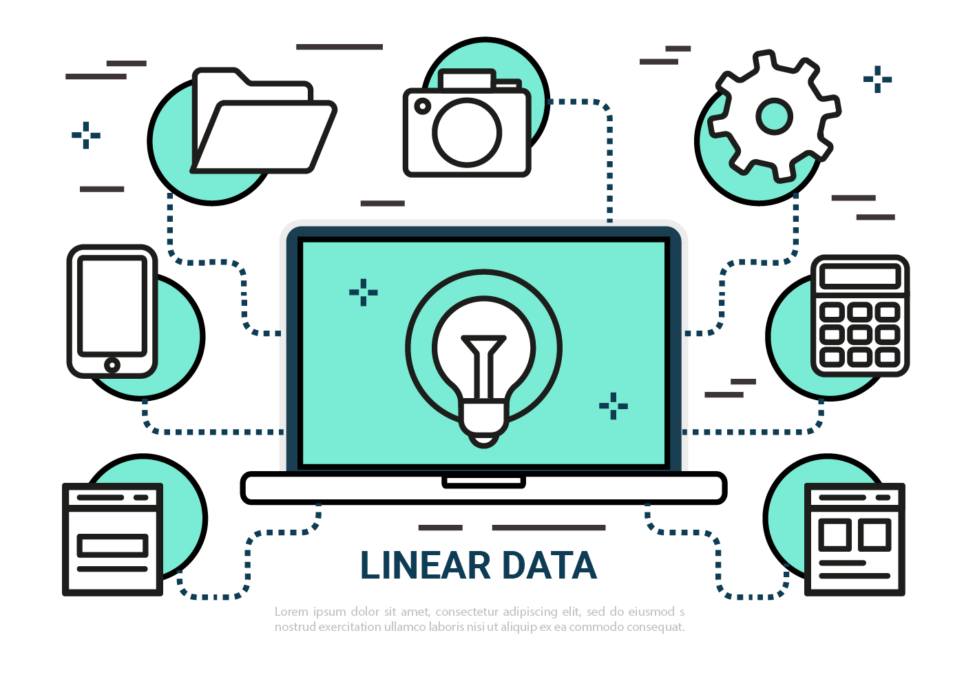 Download Free Flat Design Linear Vector Icon Set - Download Free ...