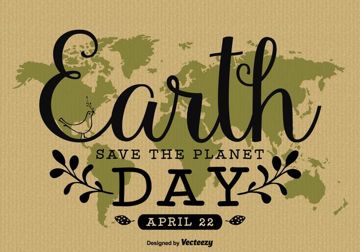 Earth Day Hand Written Poster Design vector