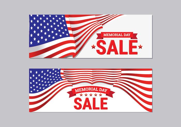 Memorial Day Sale Banner Collection vector