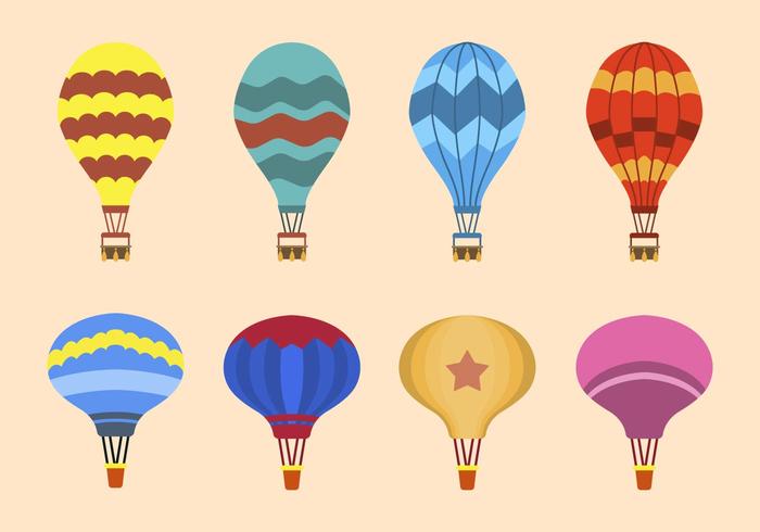 Flat Hot Air Balloon Vectors Flat Hot Air Balloon Vectors