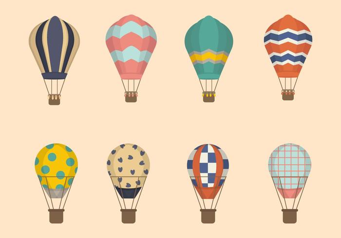 Flat Hot Air Balloon Vectors