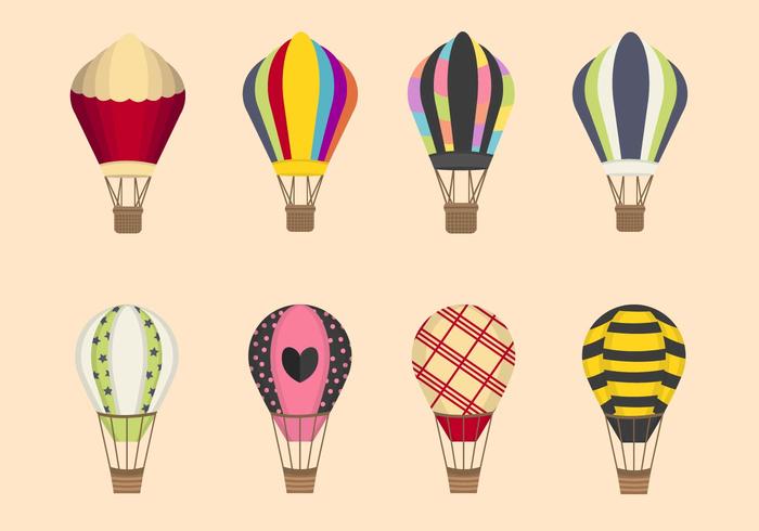 Flat Hot Air Balloon Vectors Flat Hot Air Balloon Vectors