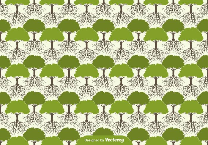 Tree With Roots Seamless Pattern vector