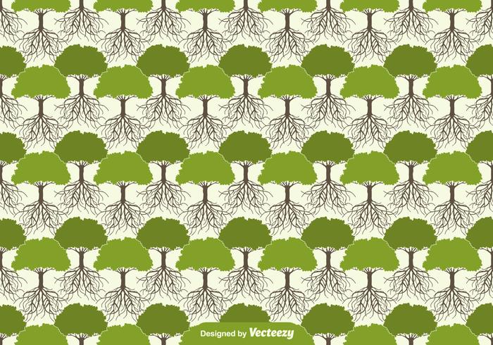 Tree With Roots Seamless Pattern vector